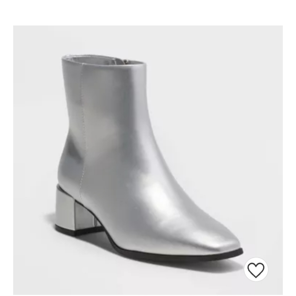 NWT Silver dress boots size 8 1/2